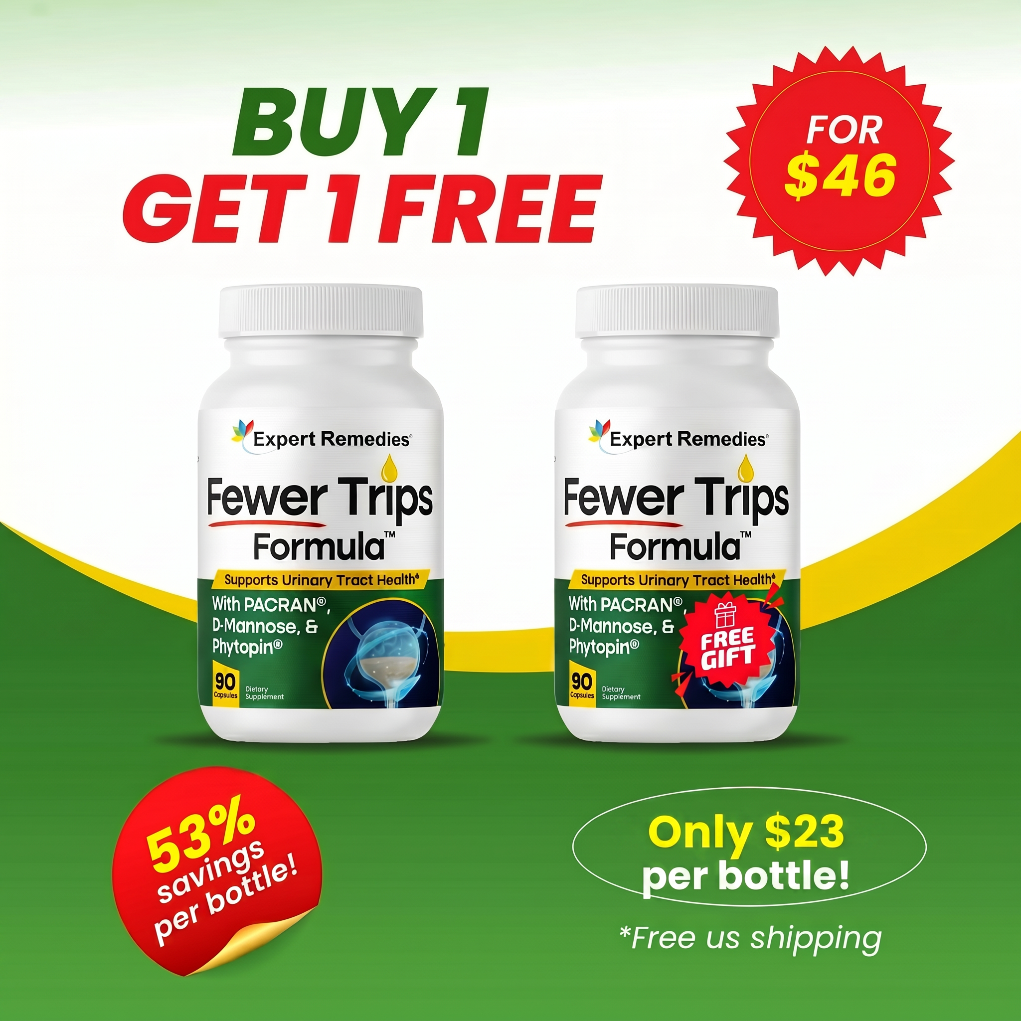 Buy 1 Bottle of Fewer Trips Get 1 FREE