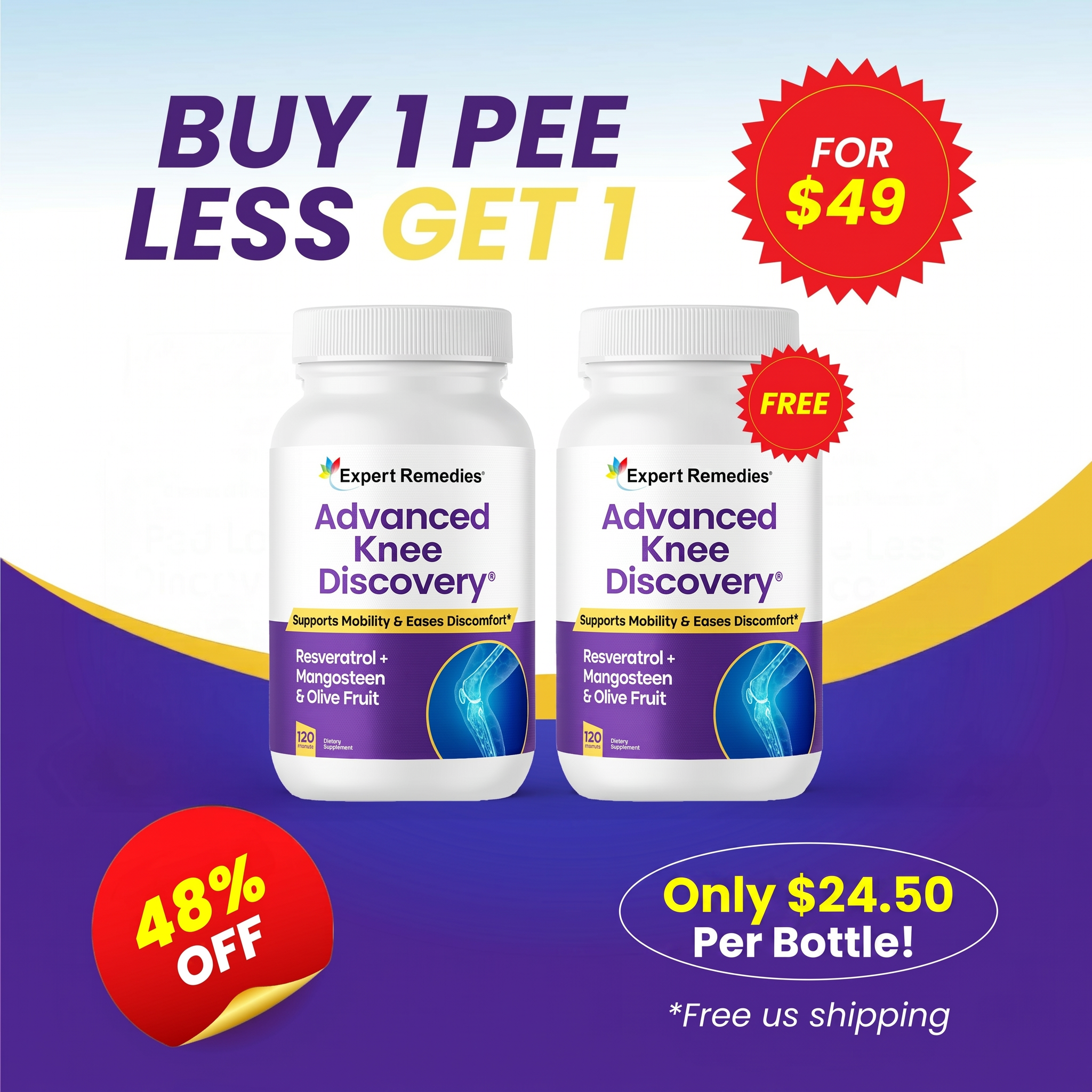 Buy 1 Bottle of Knee Discovery Get 1 FREE!