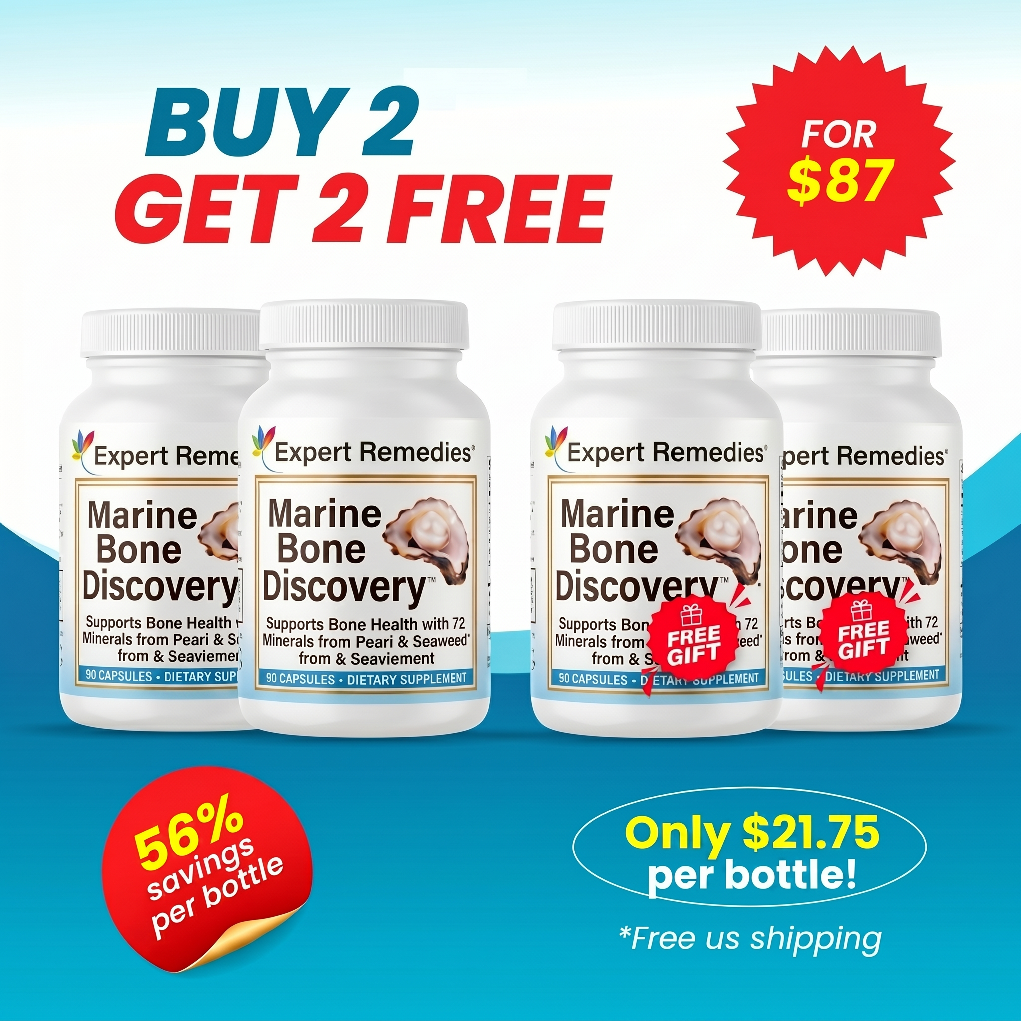 Buy 2 Bottles of Marine Bone Discovery Get 2 FREE!